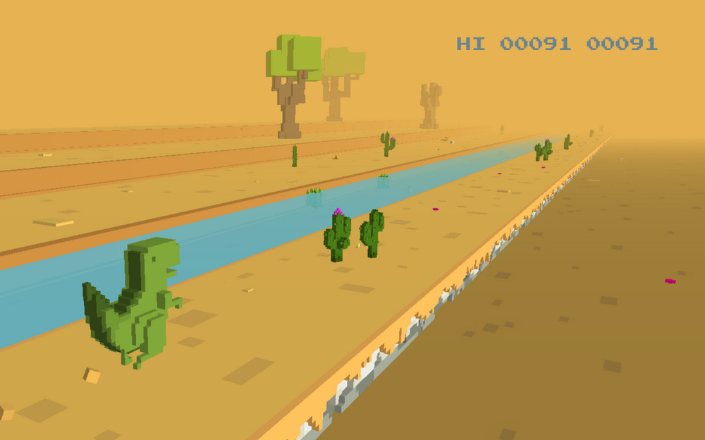 Game dinosaur 3D của google
